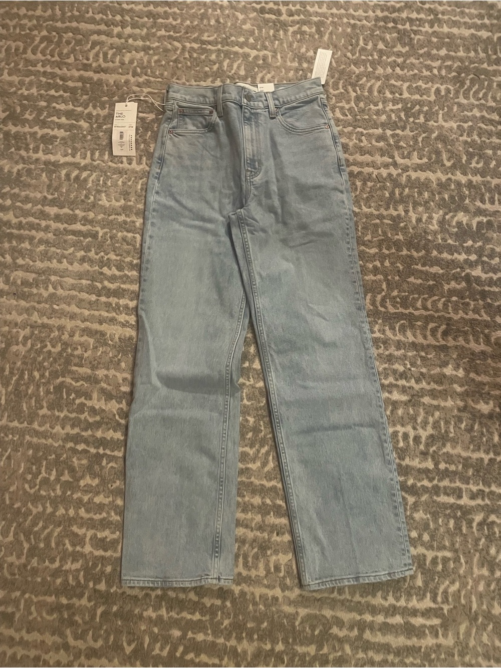 Denim Forum Light Blue Straight-Leg High-Rise Jeans